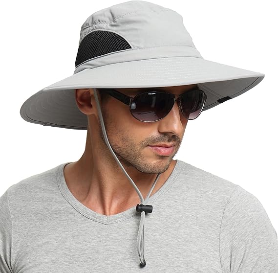 Unisex Wide Brim Sun Hat Bucket Protection Cap Packable Boonie Headwear