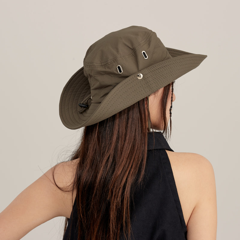 Breathable Bucket Hat with String – Drawstring Mountain Hat for Hiking & Outdoor, Unisex Sun Protection Cap