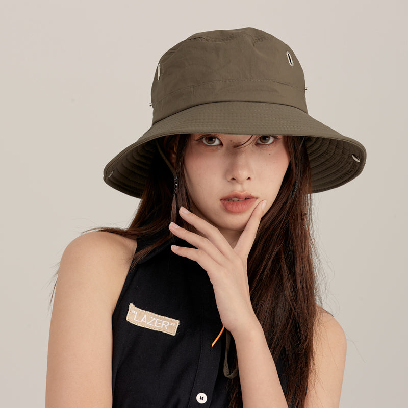 Breathable Bucket Hat with String – Drawstring Mountain Hat for Hiking & Outdoor, Unisex Sun Protection Cap
