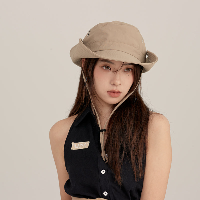 Breathable Bucket Hat with String – Drawstring Mountain Hat for Hiking & Outdoor, Unisex Sun Protection Cap