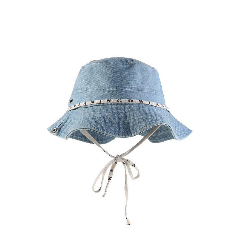 Bucket Hat with Strap | Retro Washed Large Brim Strap Bucket Hat for Women