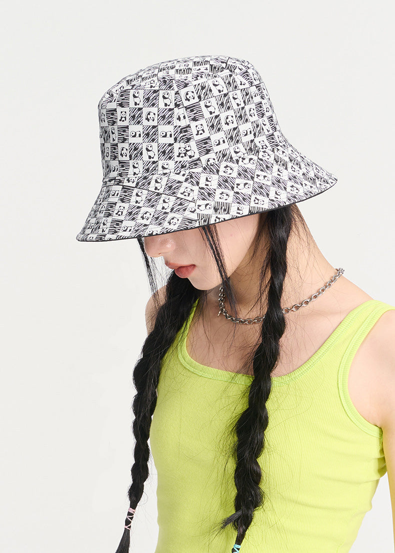 Cotton Bucket Hat | 100% Cotton Reversible Sun Hat with Panda Print for Men and Women