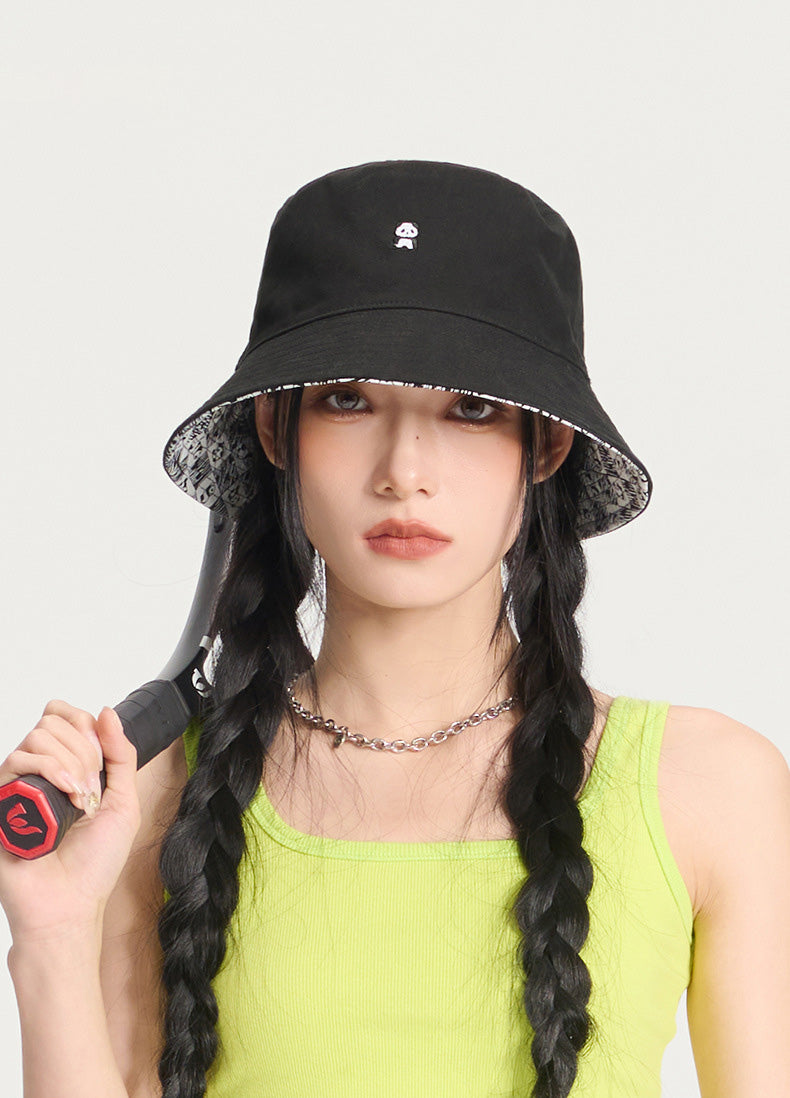 Cotton Bucket Hat | 100% Cotton Reversible Sun Hat with Panda Print for Men and Women