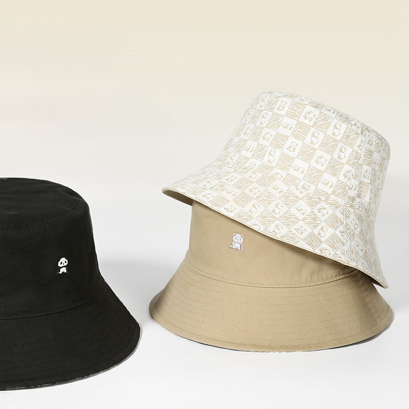 Cotton Bucket Hat | 100% Cotton Reversible Sun Hat with Panda Print for Men and Women