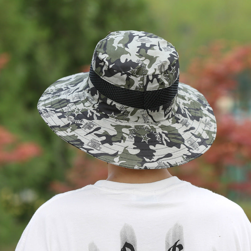 Men’s Camo Bucket Hat – Camouflage Outdoor Sun Hat for Hiking & Fishing, UV Protection