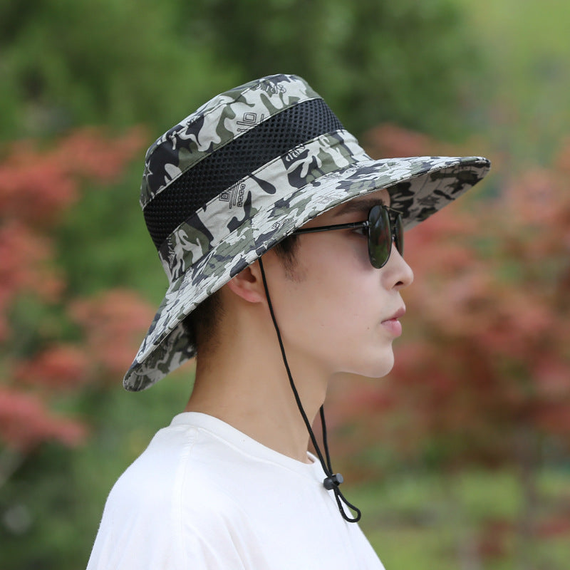 Men’s Camo Bucket Hat – Camouflage Outdoor Sun Hat for Hiking & Fishing, UV Protection