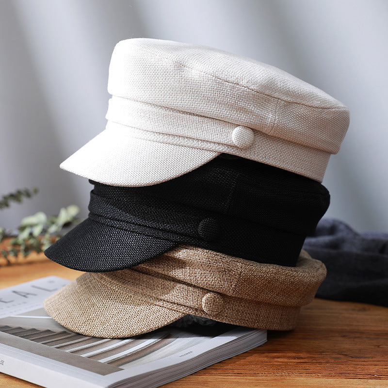 Newsboy Cap Womens Black Sun Hat with Adjustable Rope Summer FEIMANS