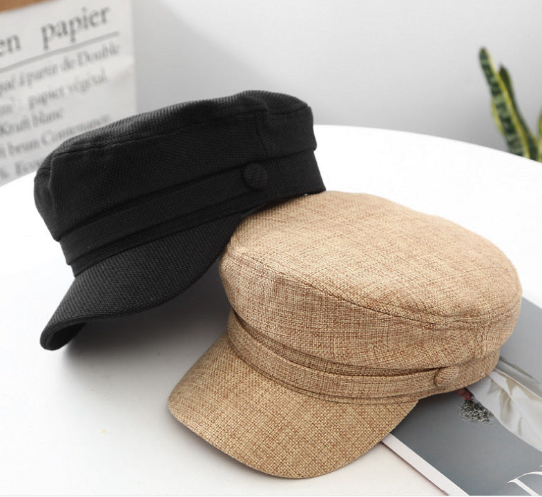 Newsboy Cap Womens Black Sun Hat with Adjustable Rope Summer FEIMANS