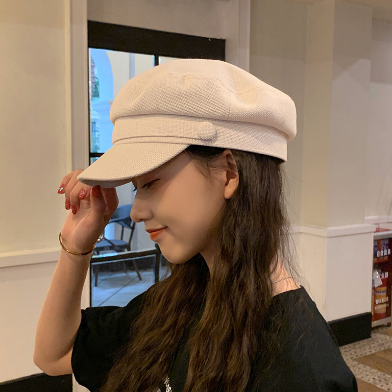 Newsboy Cap Womens Black Sun Hat with Adjustable Rope Summer FEIMANS