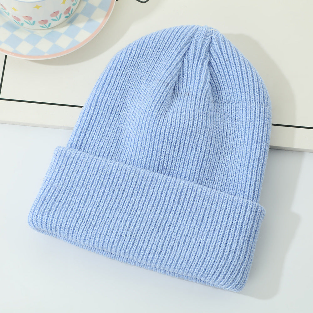 Light Blue Beanie Knit Winter Hat Soft Style for Men Women