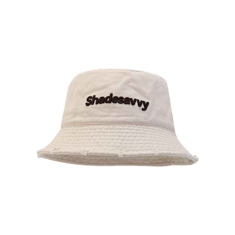 Off-White Embroidered Bucket Hat – Customizable Cotton Sun Hat for Men & Women