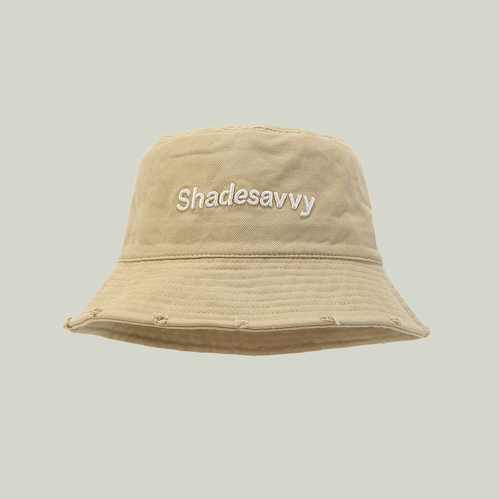 Off-White Embroidered Bucket Hat – Customizable Cotton Sun Hat for Men & Women
