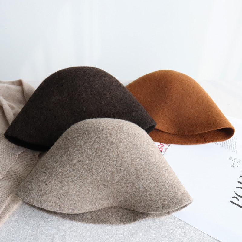 Wool Bucket Hat Womens Fleece Shearling Style | Suede Fisherman Cap Satin Lined
