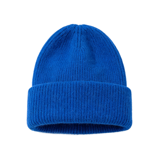 Royal Blue Beanie Soft Knit Winter Hat Cobalt Blue Style