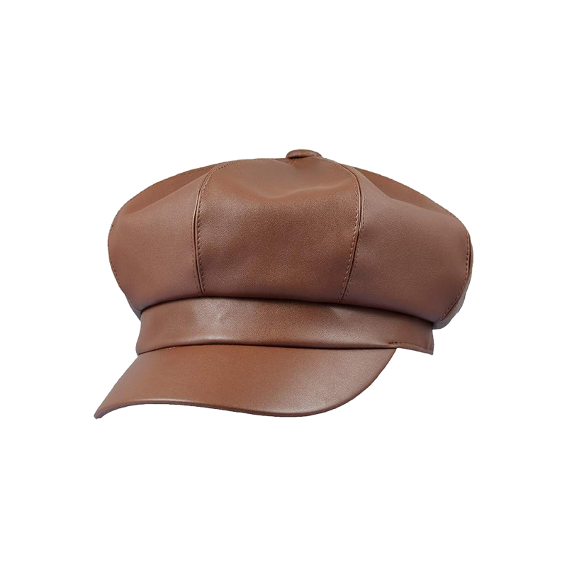 Newsboy Cap Women PU Leather Hat Cabbie Painter atsby Ivy Beret