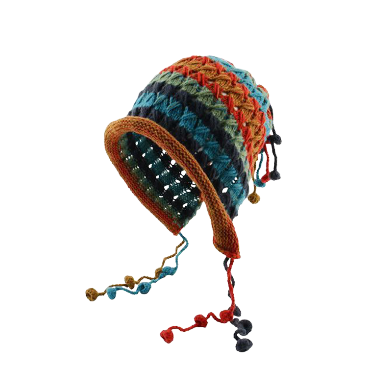 Colorful Beanie Multicolor Knit Winter Hat Soft Cozy Style Cap