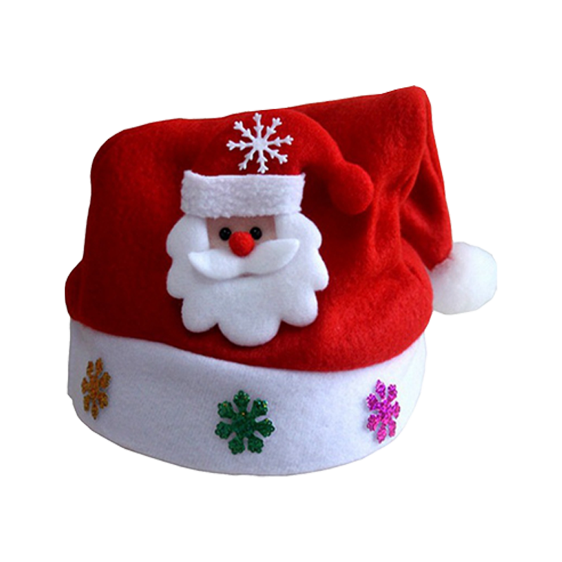 Kids Santa hat made with plush warm fabric and built-in LED lights. Childrens Navidad Christmas cap designed for comfort and festive winter celebrations.