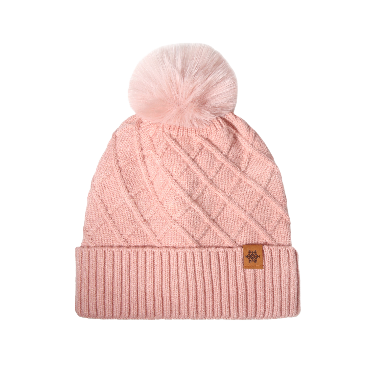 Pink Beanie Soft Knit Winter Hat Cozy Warm Stylish Cap for Women Girls