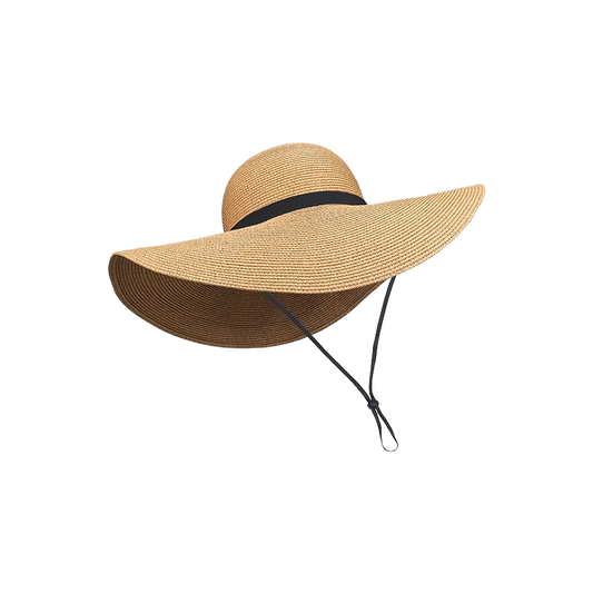 Straw Hat Beach Headwear Women Chapeau Cap Wide Brim Sun Hat UPF 50 Roll-Up