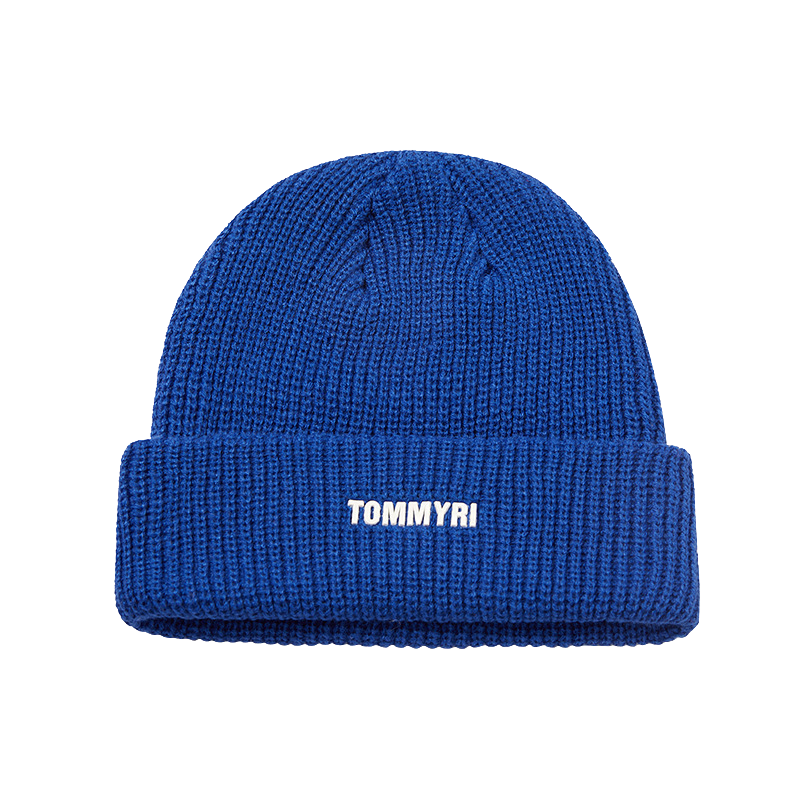Blue Beanie Knit Winter Hat Classic Style for Men and Women