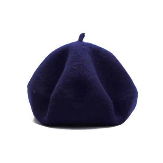 Blue Beret Wool Hat Solid Color French Style Winter Warm Cap for Women Girls Lady