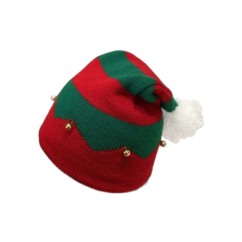 Santa Hats for Adults Womens Mens Knit Claus Winter Bell Pom Party Cap
