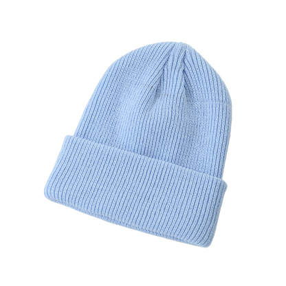 Light Blue Beanie Knit Winter Hat Soft Style for Men Women
