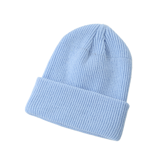 Light Blue Beanie Knit Winter Hat Soft Style for Men Women