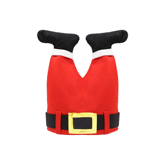 Funny Personalized Santa Hat Weird Claus Creative Red Leg Party Cap