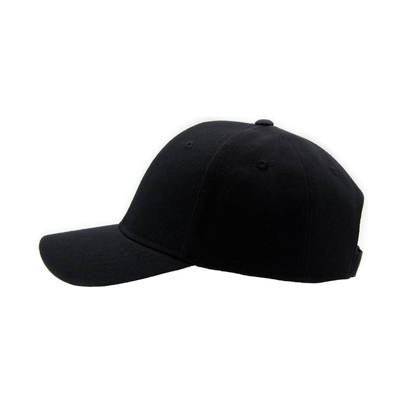 Black Baseball Cap Top Level Hat Men Women Classic Adjustable Plain Hat