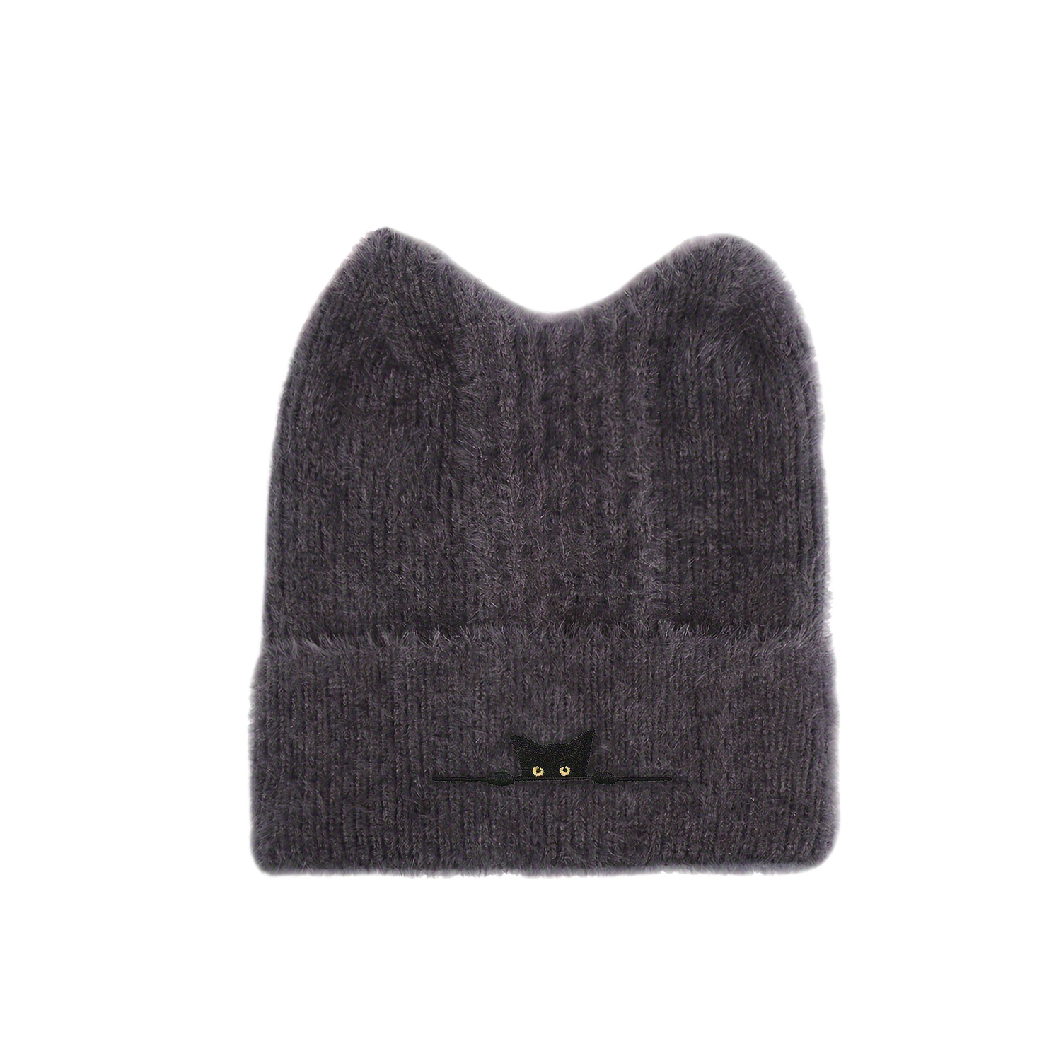 Cat Ear Beanie Cute Knit Winter Hat Soft Warm Cosplay Cap for Women Men