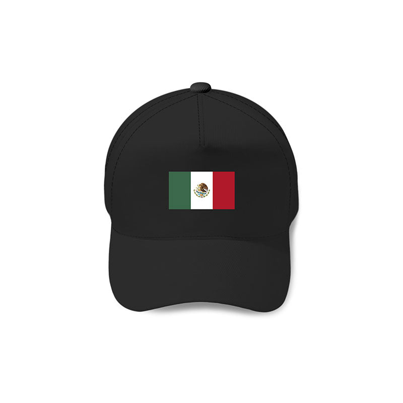 Mexico Baseball Cap Men's Snapback Flex Fit Small Shield Logo Black Hat