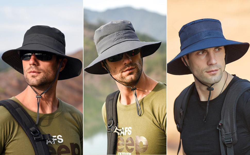 Sun Hat for Men Women Fishing Hat UPF 50+ Breathable Wide Brim Summer UV Protection Hat