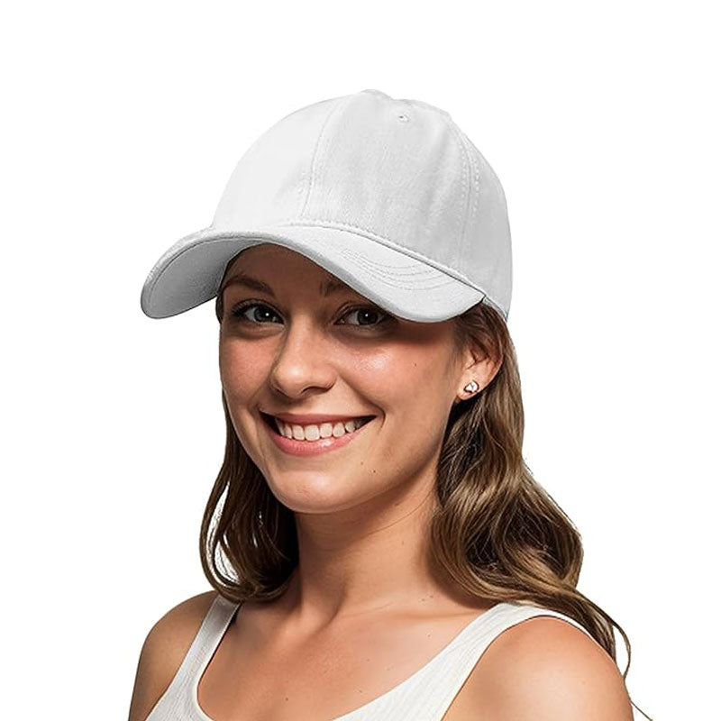 White Baseball Cap for Men and Women Adjustable Size for Running Workouts and Outdoor