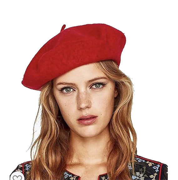 Red Beret French Hat for Women Premium Wool Beret Classic Wardrobe Addition