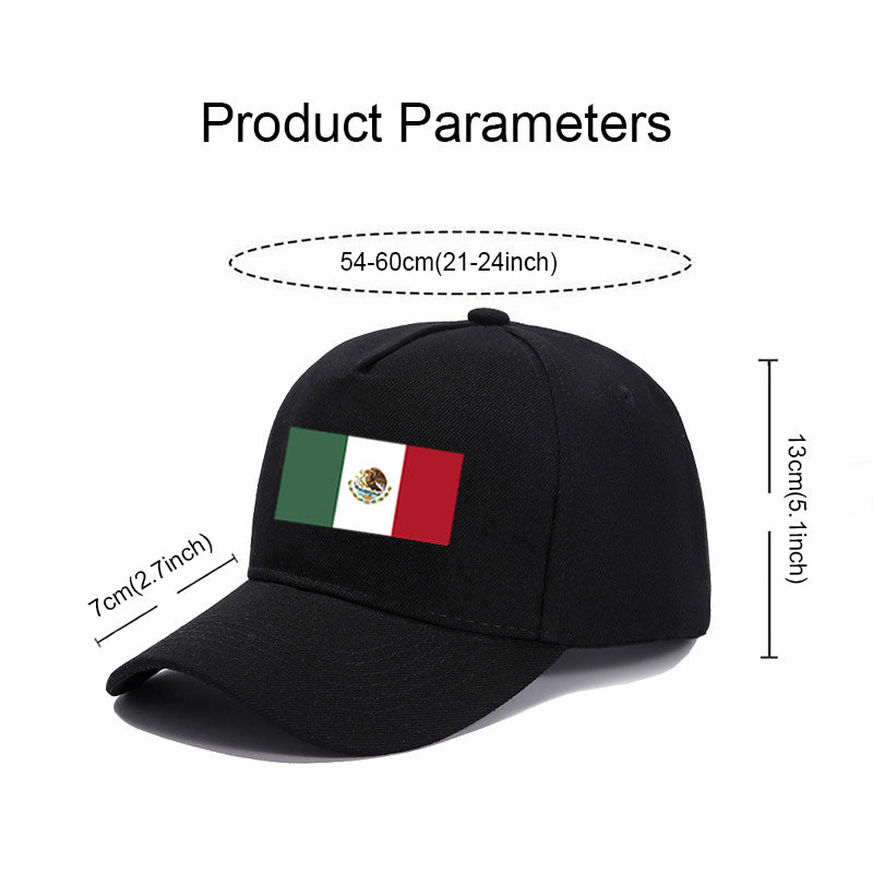 Mexico Baseball Cap Men's Snapback Flex Fit Small Shield Logo Black Hat