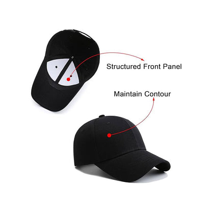 Red Baseball Cap Golf Hat for Men and Women Black