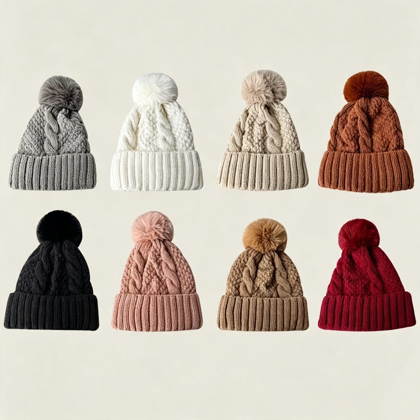 Burgundy Beanie Wool Knit Winter Hat Maroon Style for Men