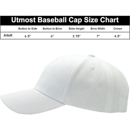 White Baseball Cap for Men and Women Adjustable Size for Running Workouts and Outdoor