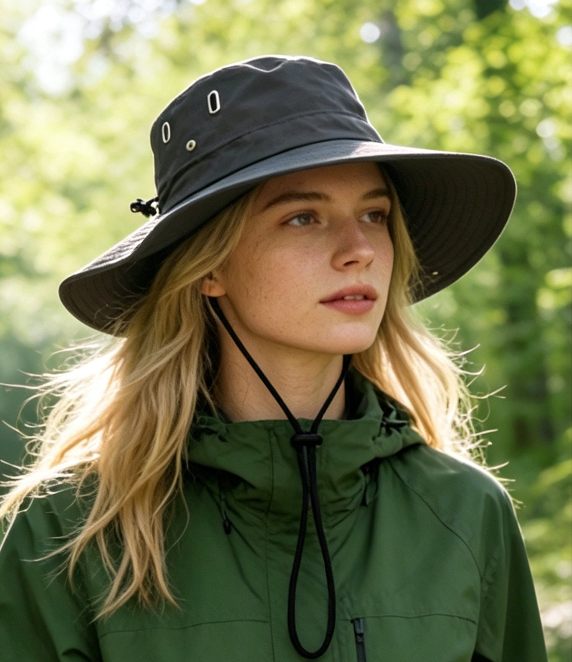 Breathable Bucket Hat with String Drawstring Mountain Hat for Hiking & Outdoor, Unisex Sun Protection Cap