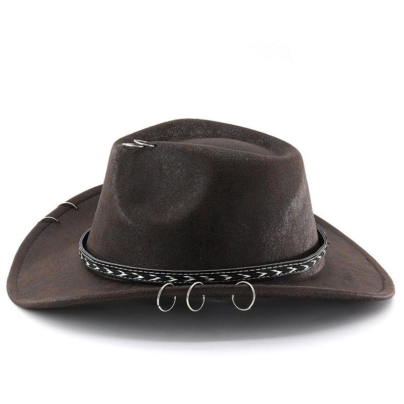 Black Cowboy Hat Suede-Textured Western Style for Men & Women