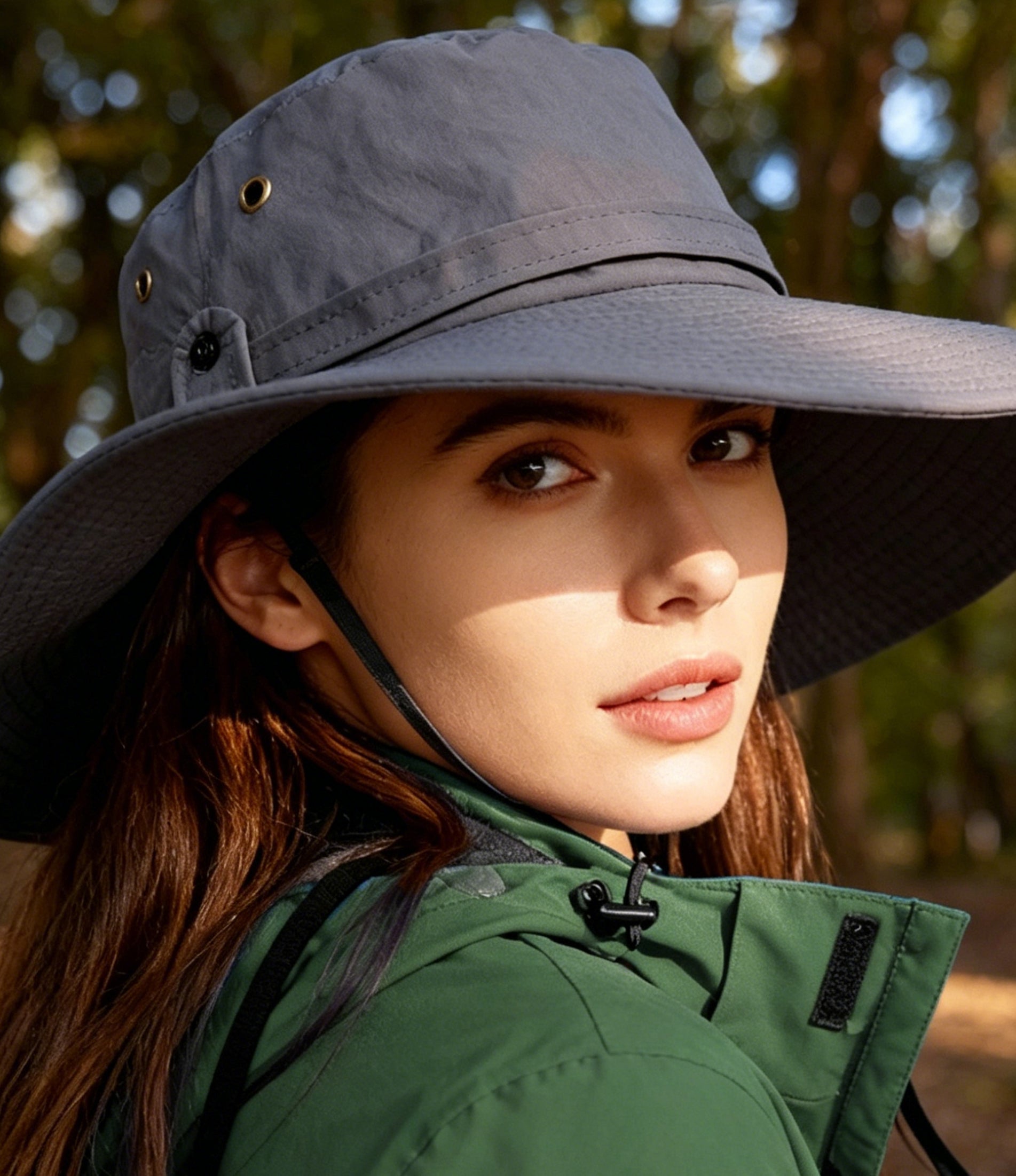 Breathable Bucket Hat with String Drawstring Mountain Hat for Hiking & Outdoor, Unisex Sun Protection Cap