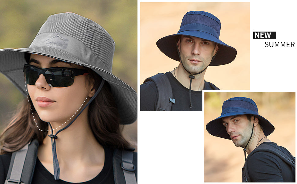 Sun Hat for Men Women Fishing Hat UPF 50+ Breathable Wide Brim Summer UV Protection Hat