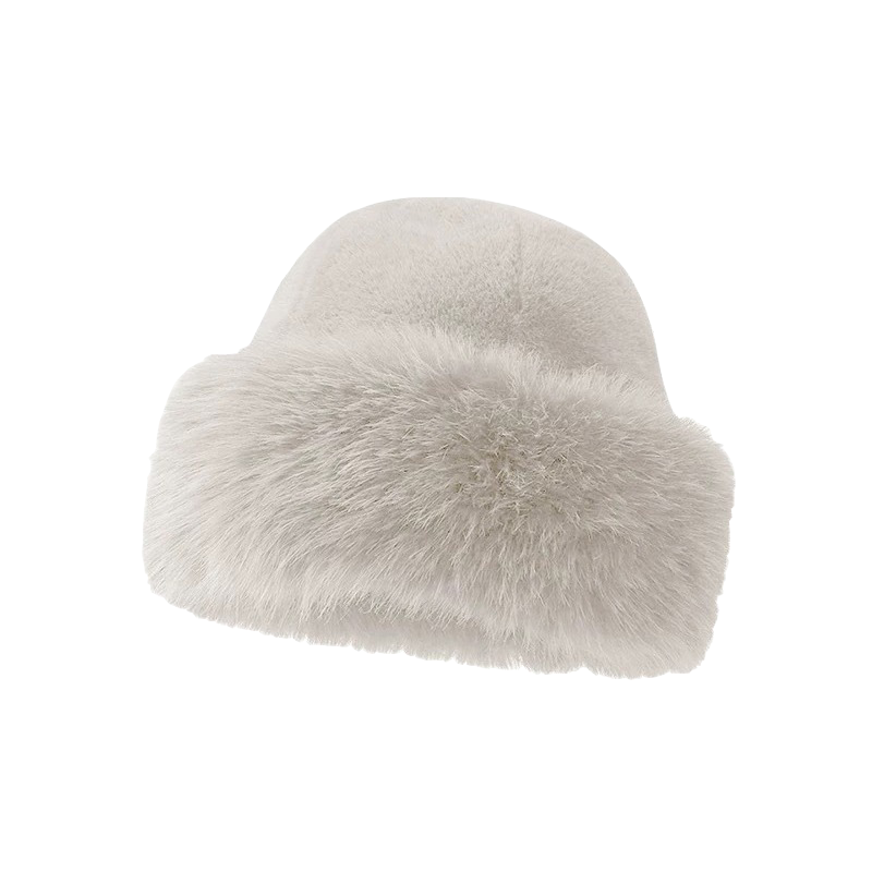 Faux Fur Bucket Hat – Cozy Winter Hat in Black, White, Beige, Gray & Brown