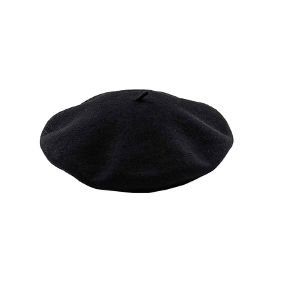 Black Berets Womens French Classic Beanie Hat Wool Beret Solid Color