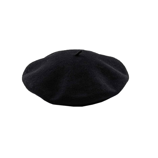 Black Berets Womens French Classic Beanie Hat Wool Beret Solid Color