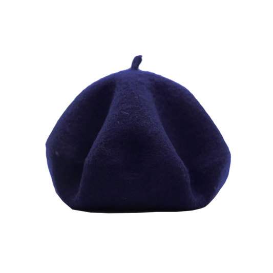 Blue Beret Wool Hat Solid Color French Style Winter Warm Cap for Women Girls Lady