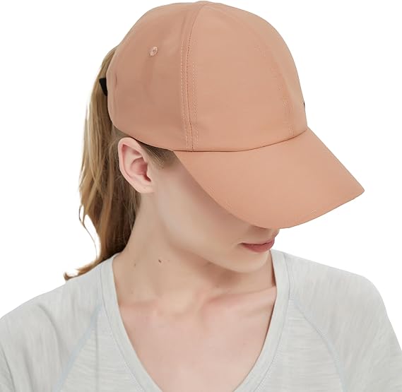 Wool Baseball Cap Women's Merino Ponytail Golf Hats with Adjustable Velcro for Hiking and Running