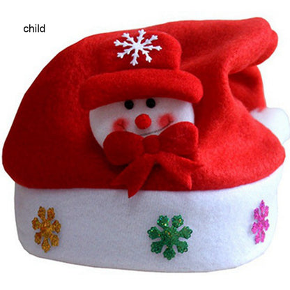 Kids Santa Hat Childrens Plush LED Navidad Christmas Cap for Holiday Fun