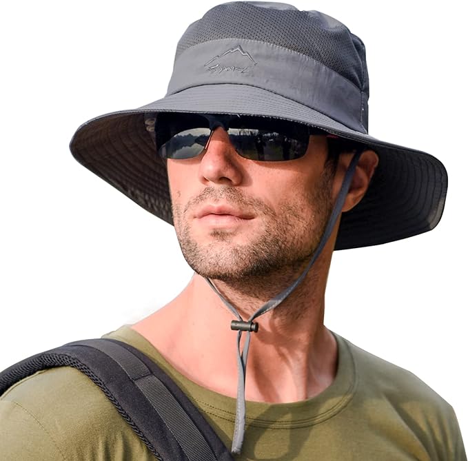 Sun Hat for Men Women Fishing Hat UPF 50+ Breathable Wide Brim Summer UV Protection Hat